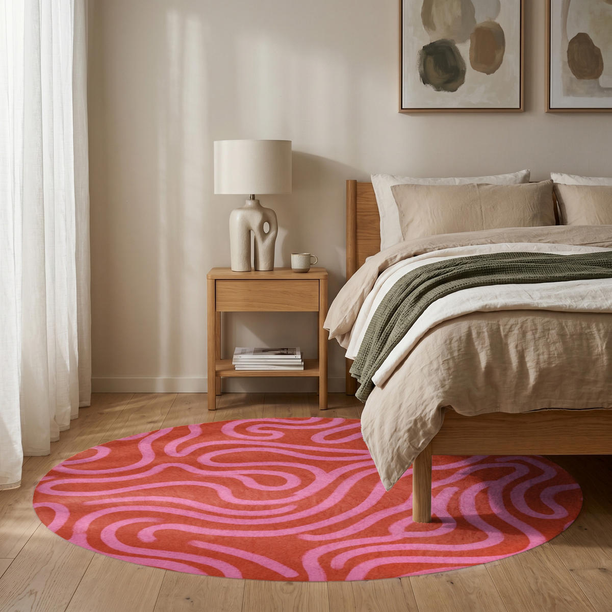 TEPPICH - Rosa - 150x150 cm - Rot, Kunststoff/Textil (150/0.4cm) - OnlyWow