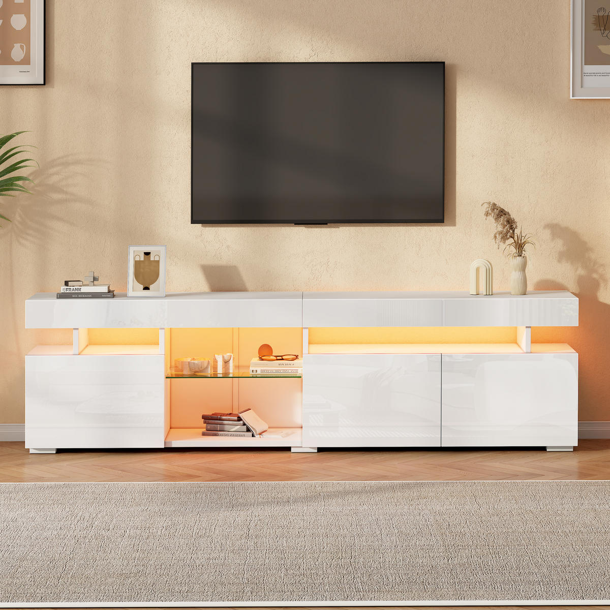 TV-LOWBOARD Weiß 180/35/45 cm - Weiß, Holzwerkstoff (180/45/35cm) - PANGIVO