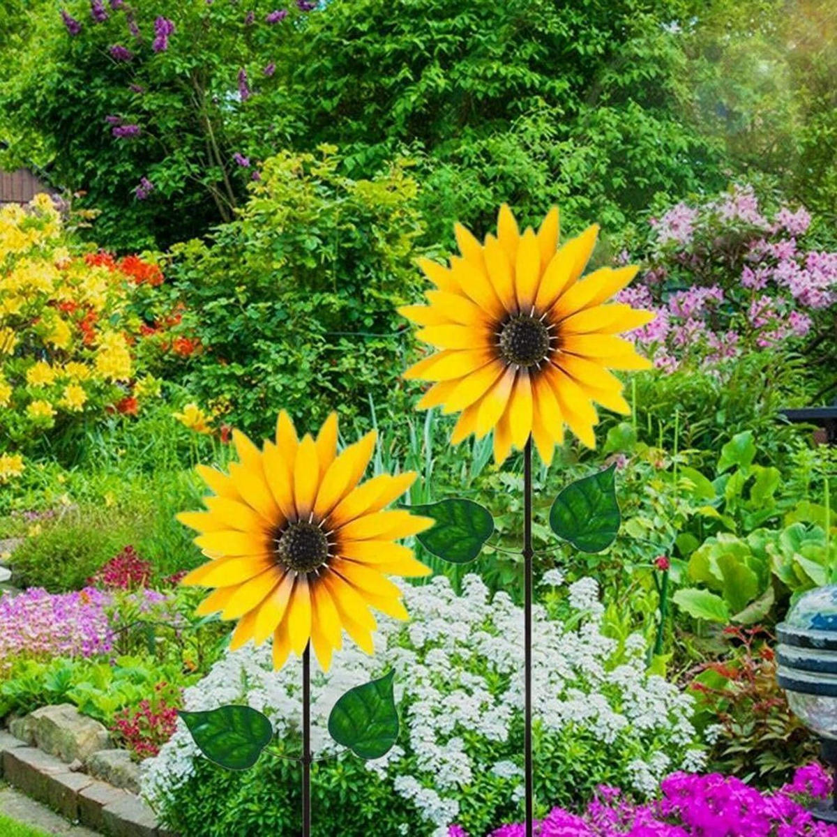 WINDSPIEL Sonnenblume Metall Gelb 75 cm - Gelb, Metall (75/20/1cm)