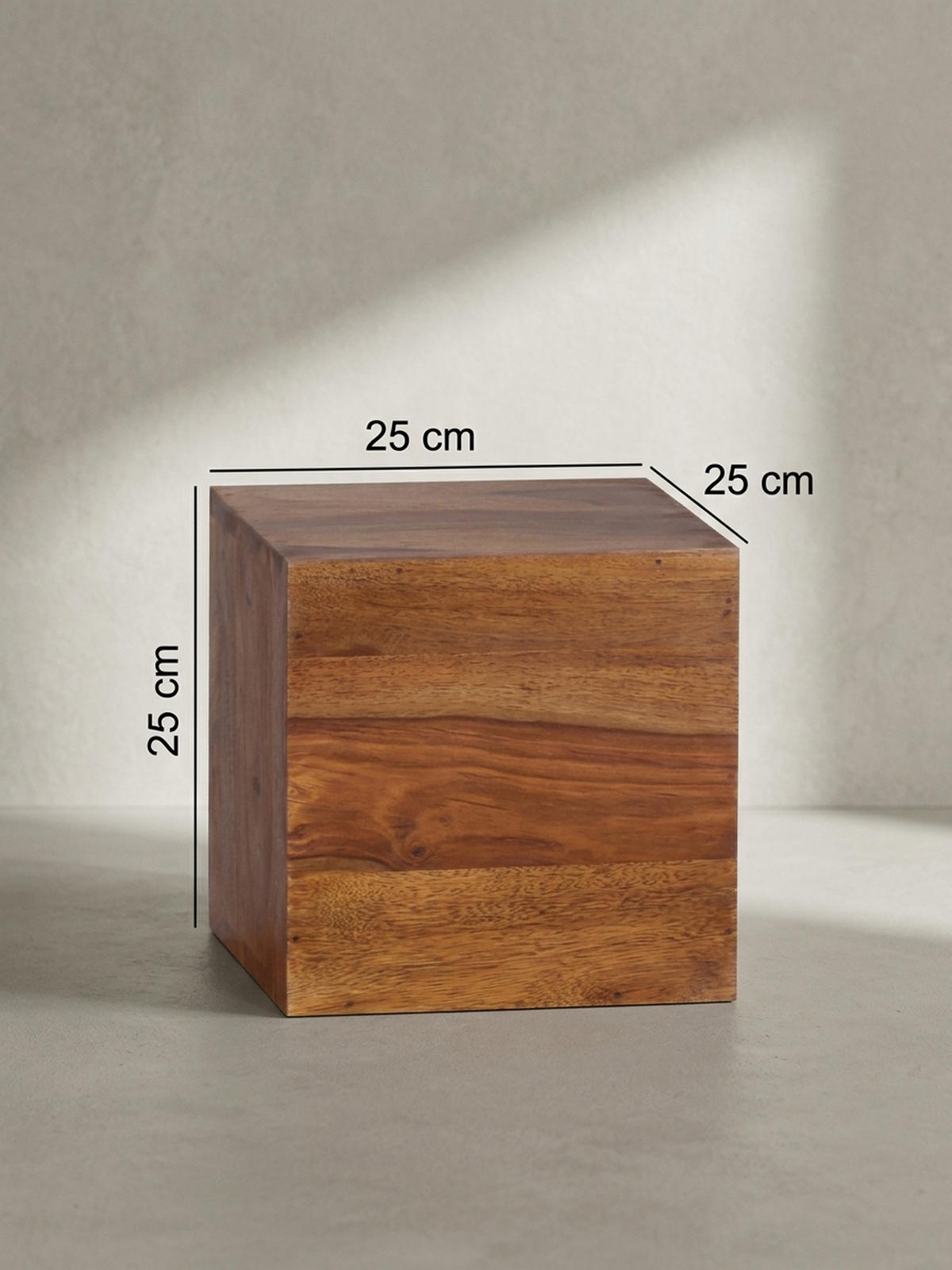 WANDREGAL Massivholz Modern Stil 4er Set Cubes Design verschiedene Größen - Braun, Holz (25/25/25cm) - KADIMA DESIGN