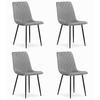 ESSZIMMERSTUHL 4-er Set TURIN hellgrauer Sitz - Hellgrau, Textil (44.5/88.5/53cm) - Valora