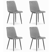 ESSZIMMERSTUHL 4-er Set TURIN hellgrauer Sitz - Hellgrau, Textil (44.5/88.5/53cm) - Valora