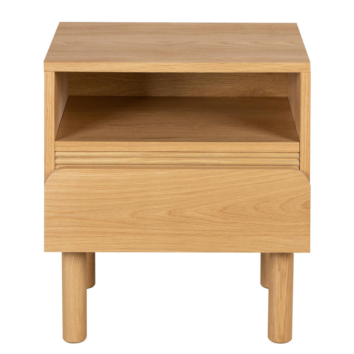 NACHTKOMMODE - Teilmassivholz - Eichefarben, Holz/Holzwerkstoff (48/55/40cm) - home24