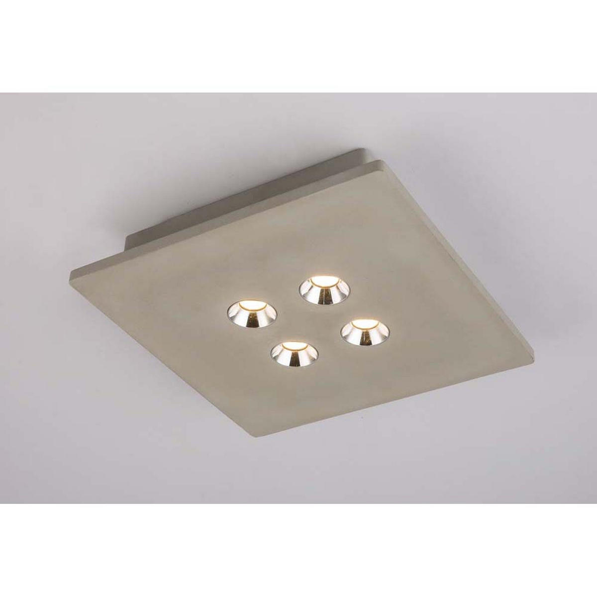 LED DECKENLEUCHTE TIMO Beton Grau - Grau, Stein (25/25/5cm)