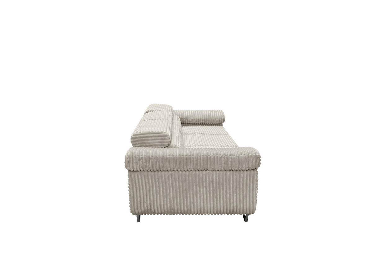 GUSTAW Sitzgarnitur 3+2+1, Schlafsofa 3-Sitzer, Cordbezug Ecru - Ecru, Textil (225/92/101cm) - KS Home Concept