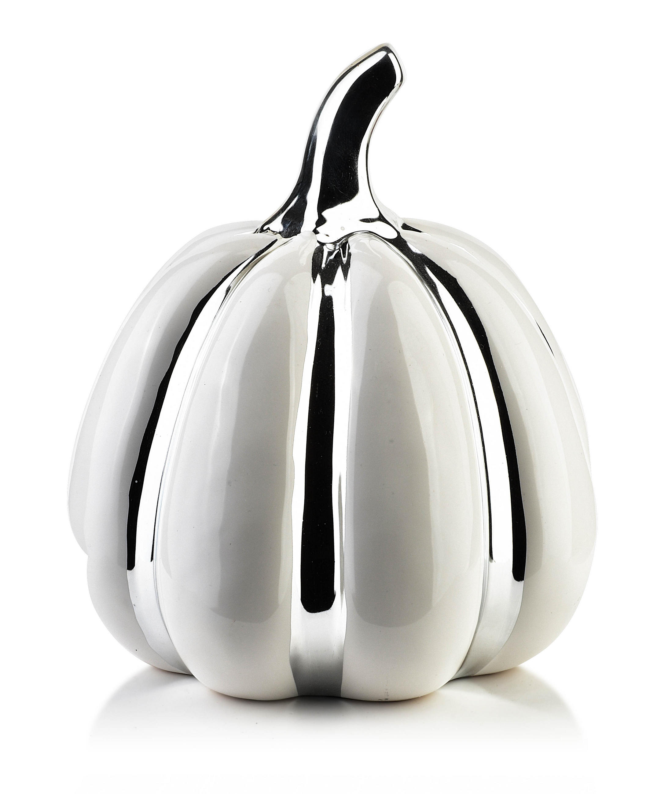 DEKOFIGUR Mave Kürbis - Silberfarben, Keramik (19/21/19cm) - Mondex