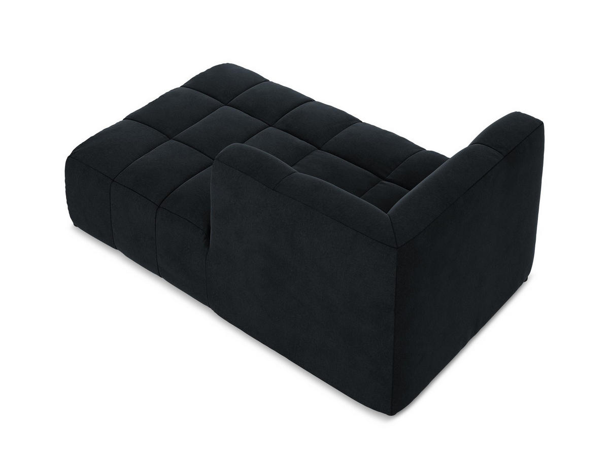 SOFAELEMENT Rechts Samt Stoff Blau - Türkis/Schwarz, Holzwerkstoff/Kunststoff (101/77/175cm) - Makamii