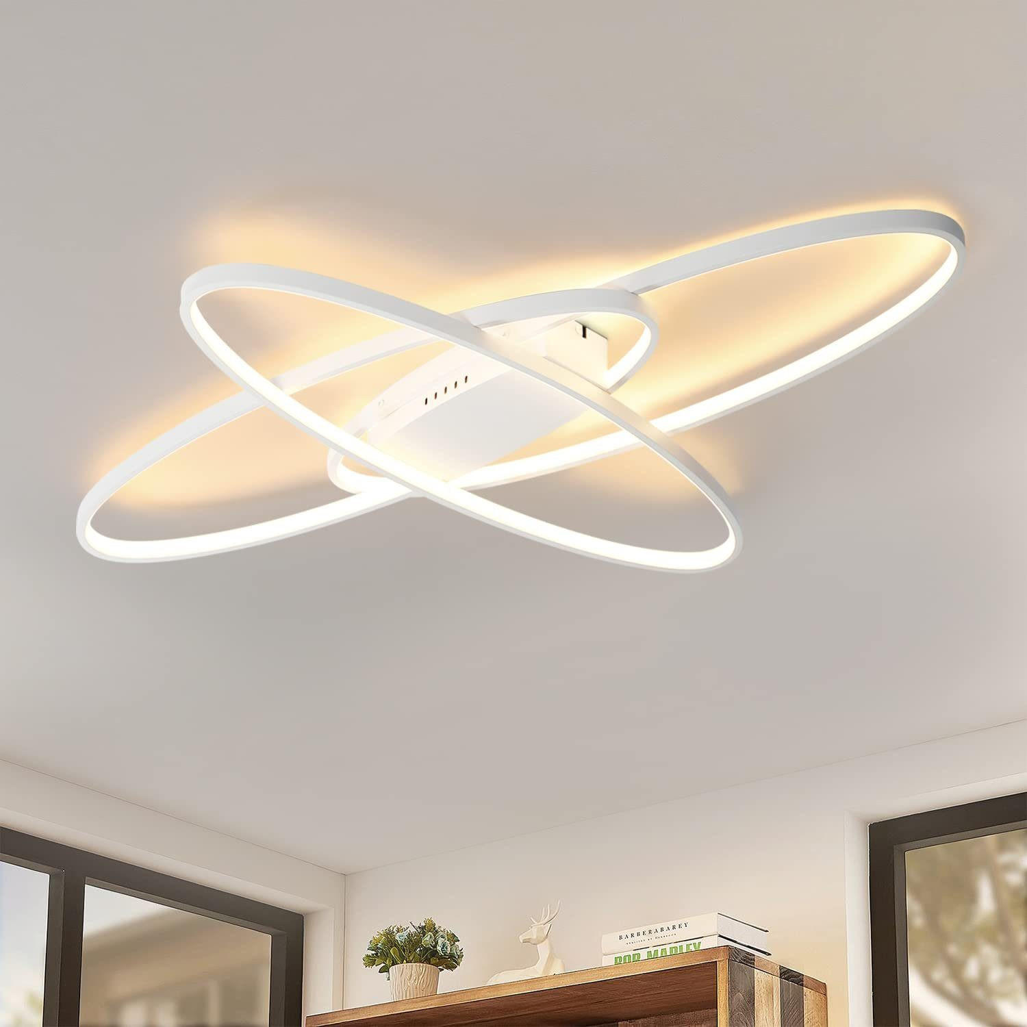 LED-DECKENLEUCHTE Brigitte 85/62/5 cm - Weiß, Metall (85/62/5cm) - Nettlife