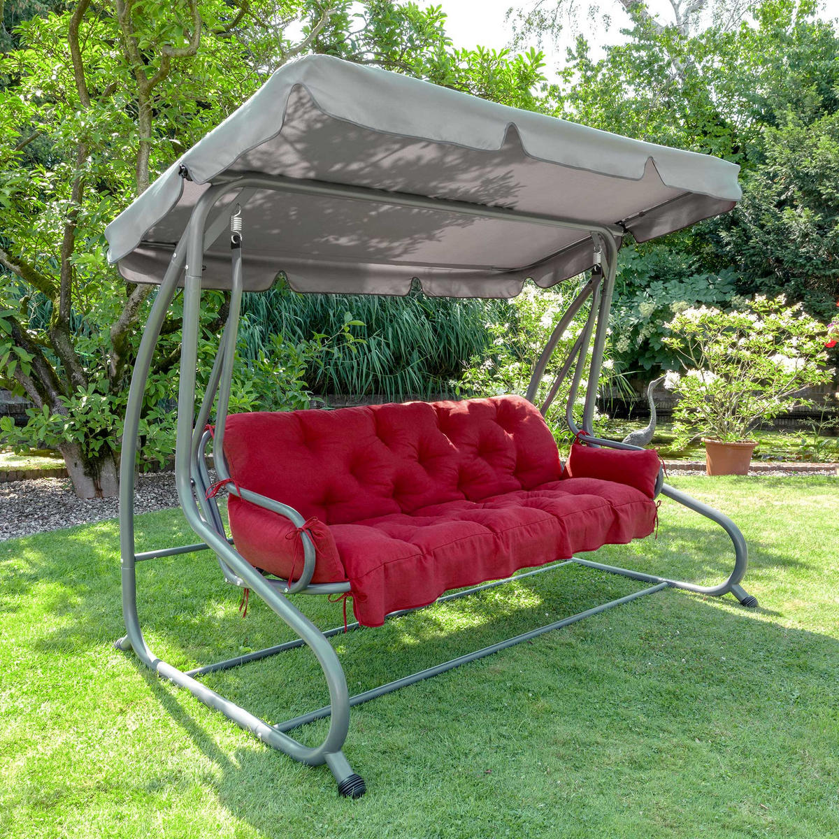 HOLLYWOODSCHAUKELAUFLAGE Flair HS 180/50/8cm Rot - Rot, Textil (50/8/180cm) - Beautissu 