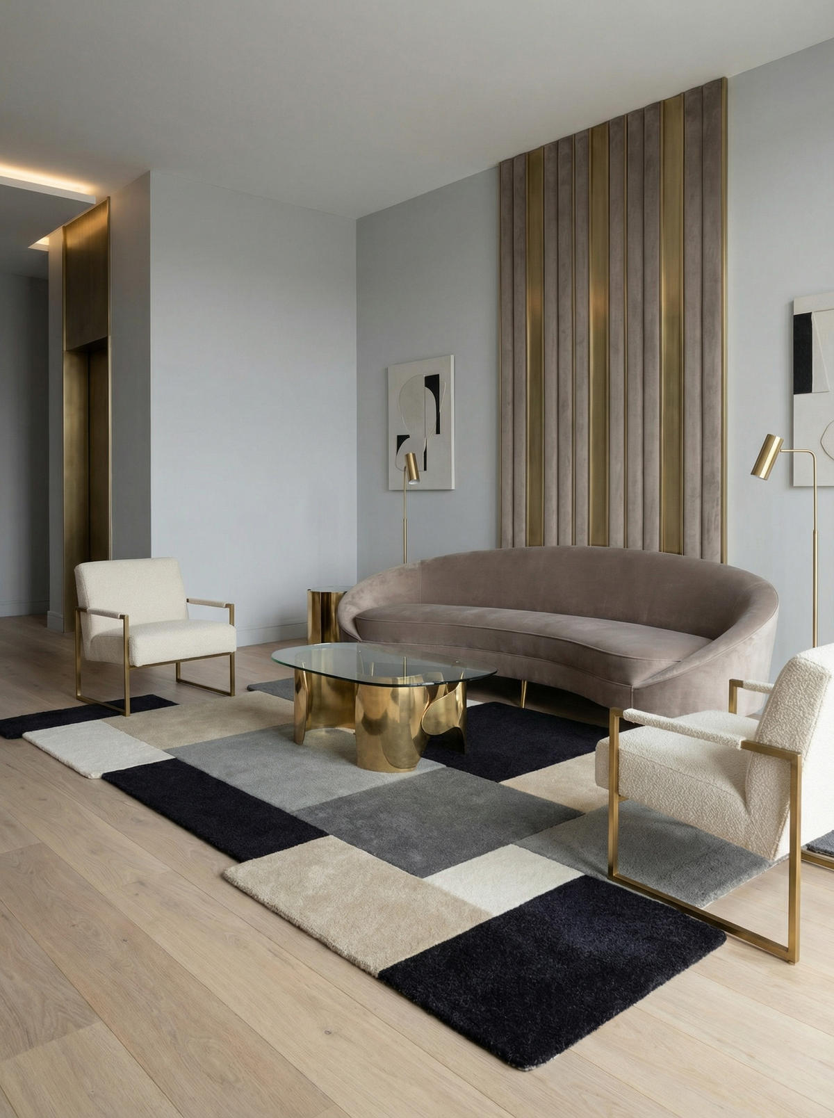 WOLLTEPPICH Geometrisch-Design, handgetuftet THAMES EVA - Grau, Textil (200/290cm) - KADIMA DESIGN