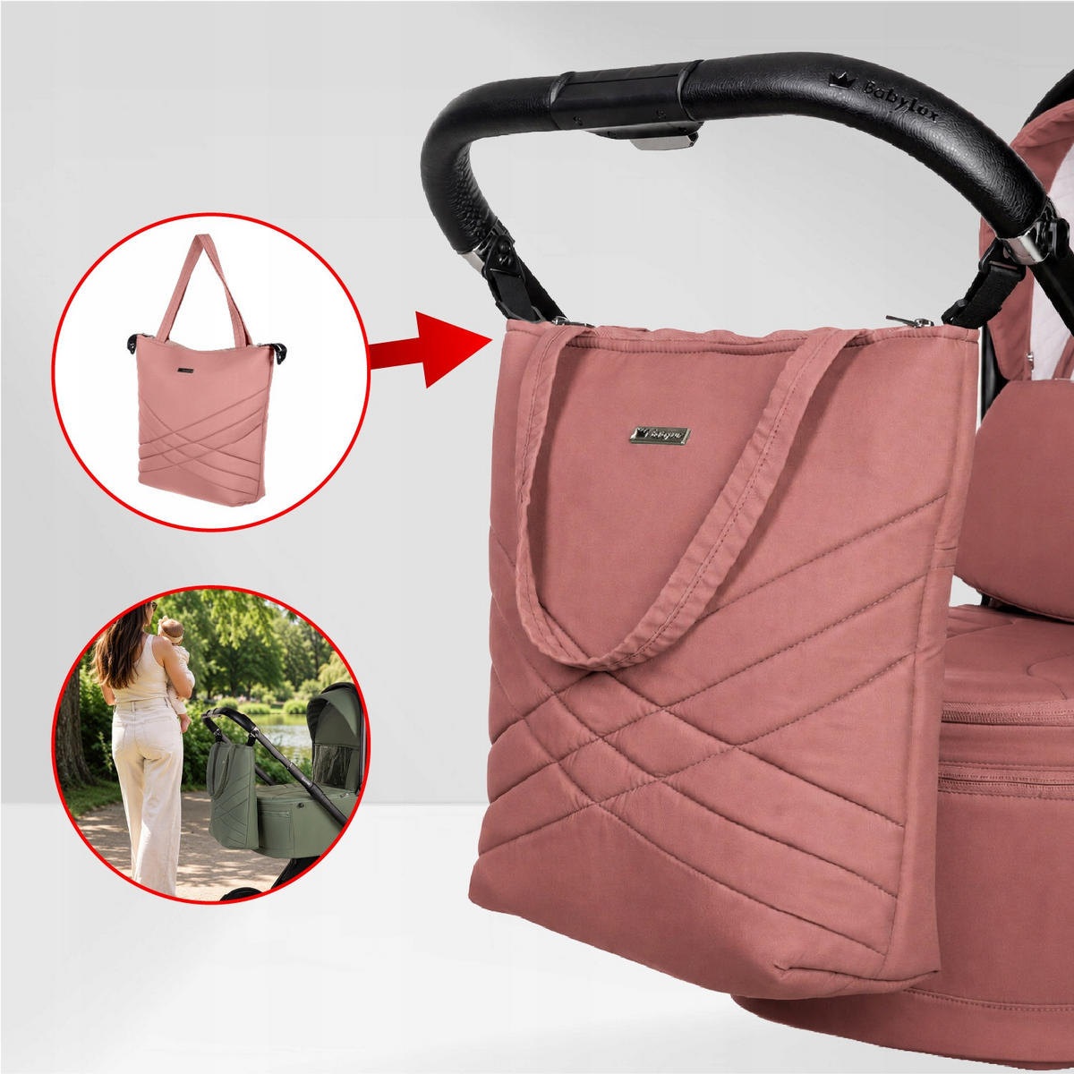 KINDERWAGEN Gavia 4in1 Olive Babywanne, Reisebuggy, Autositz, Isofix Basis - Schwarz/Rosa, Textil/Metall (58/98cm) - BabyLux