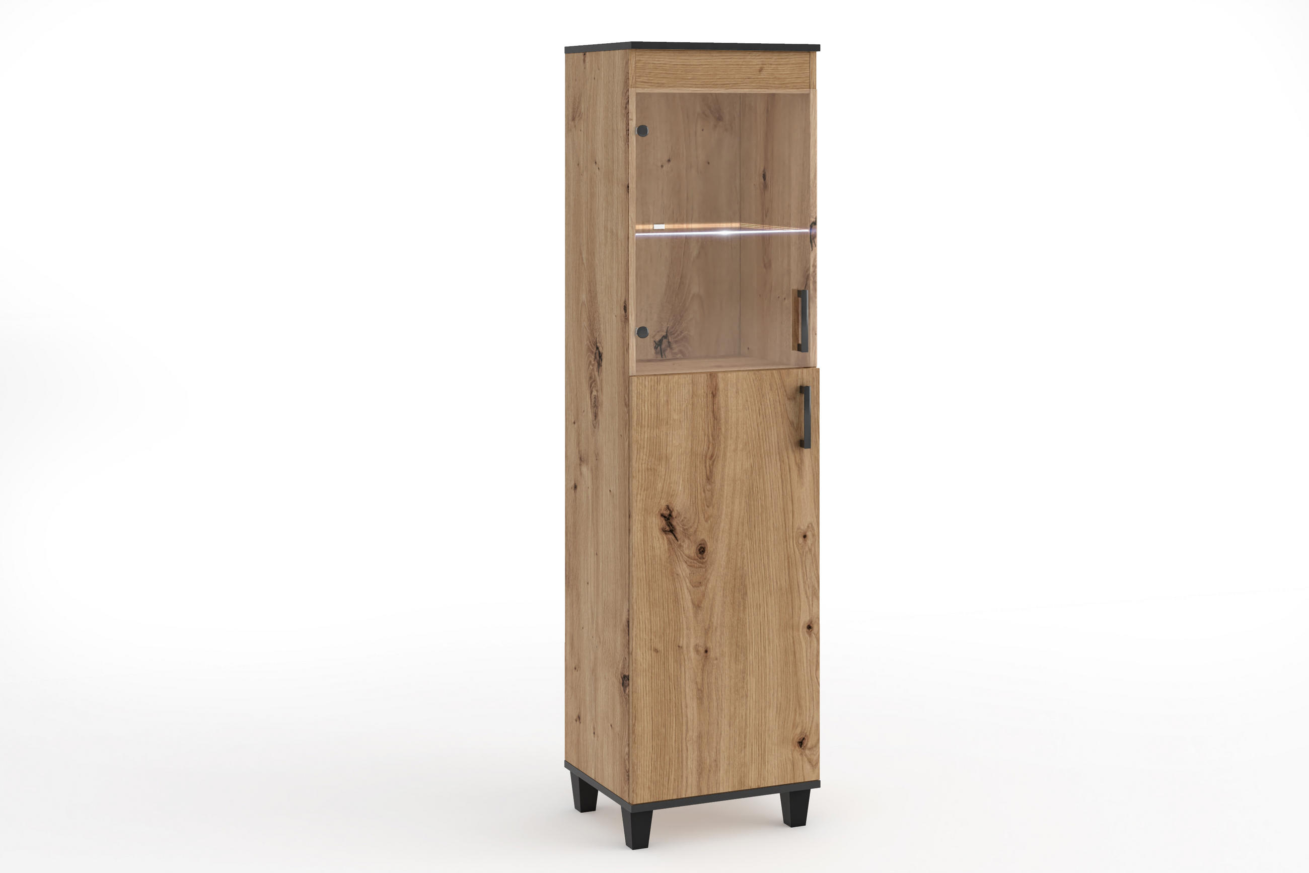 Margaret Hadas24 Vitrine Eiche Artisan, Schwarz 50x193x40 cm