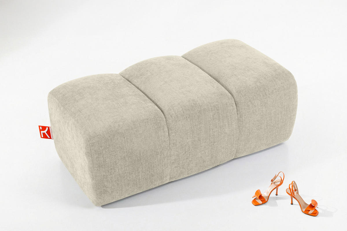 SITZHOCKER FLAVA, Ecru - Ecru, Holz/Holzwerkstoff (123/47/70cm) - KONSIMO®