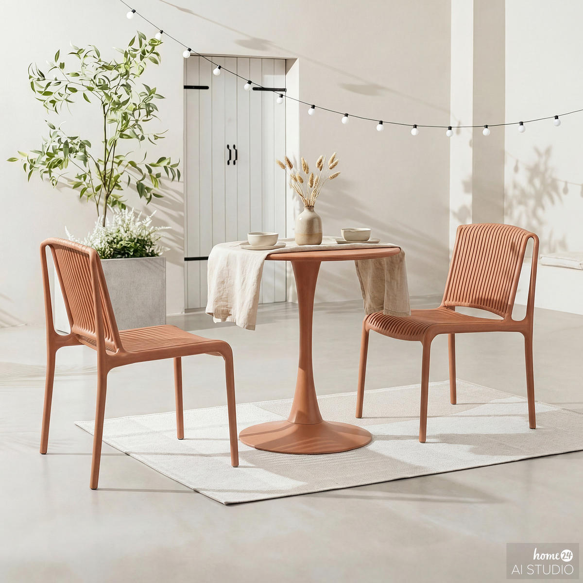 GARTENTISCH - Stahl - Terracotta, Metall (60/60/75cm) - home24