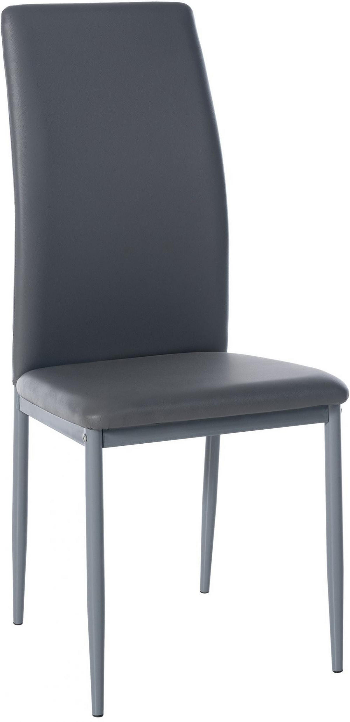 STUHL Lederlook grau - Grau, Textil/Metall (41.5/99/40cm) - CLP