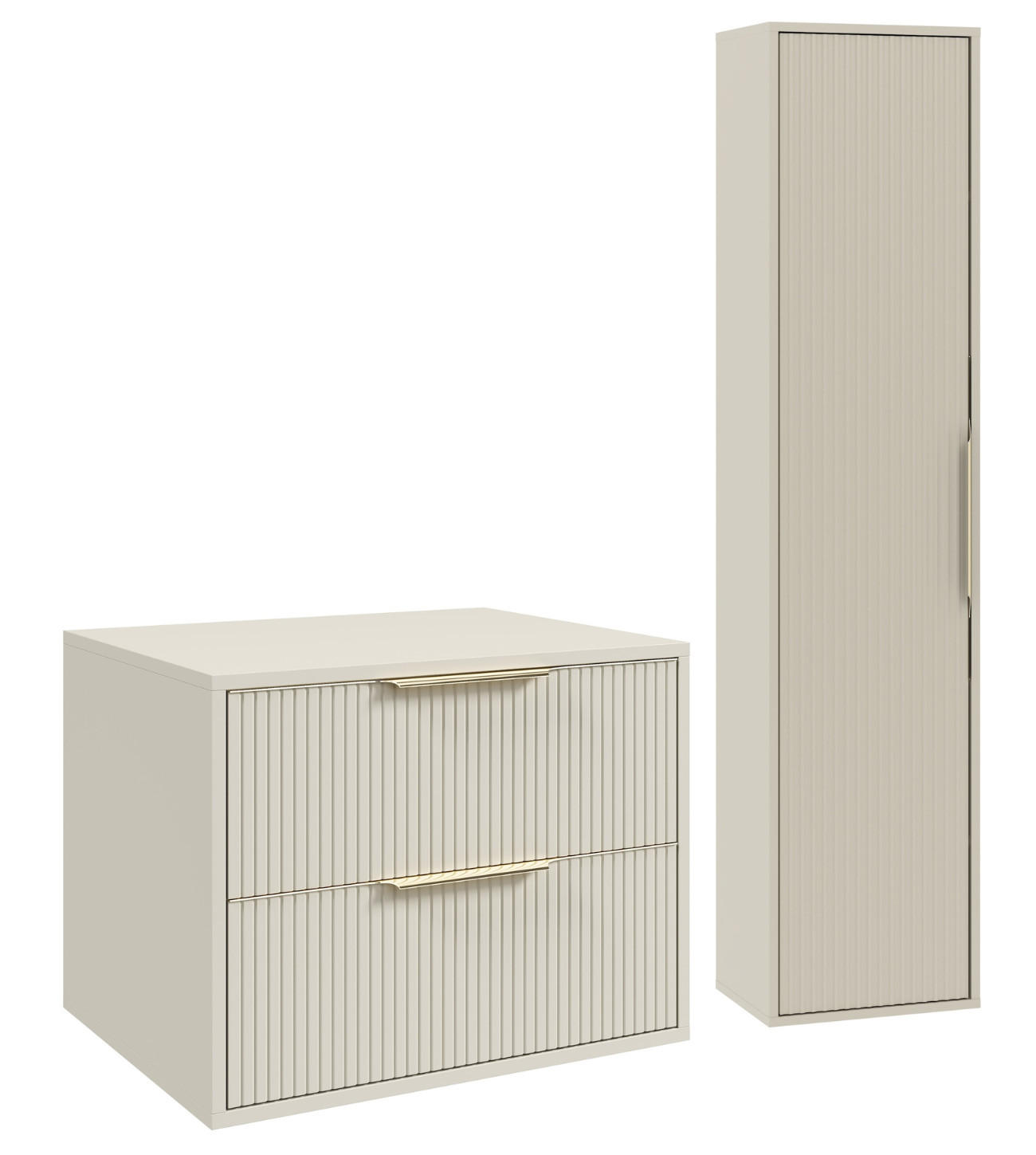 BADMÖBEL-SET Rimini 2 Teile Cashmere - 60 x 46 x 46 cm - Kaschmir, Holz (60/46/46cm) - Badplaats