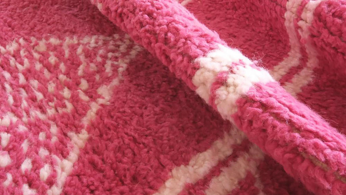 BERBERTEPPICH aus reiner Wolle 184x 253 cm - Pink, Naturmaterialien (184/253cm) - AFK Living