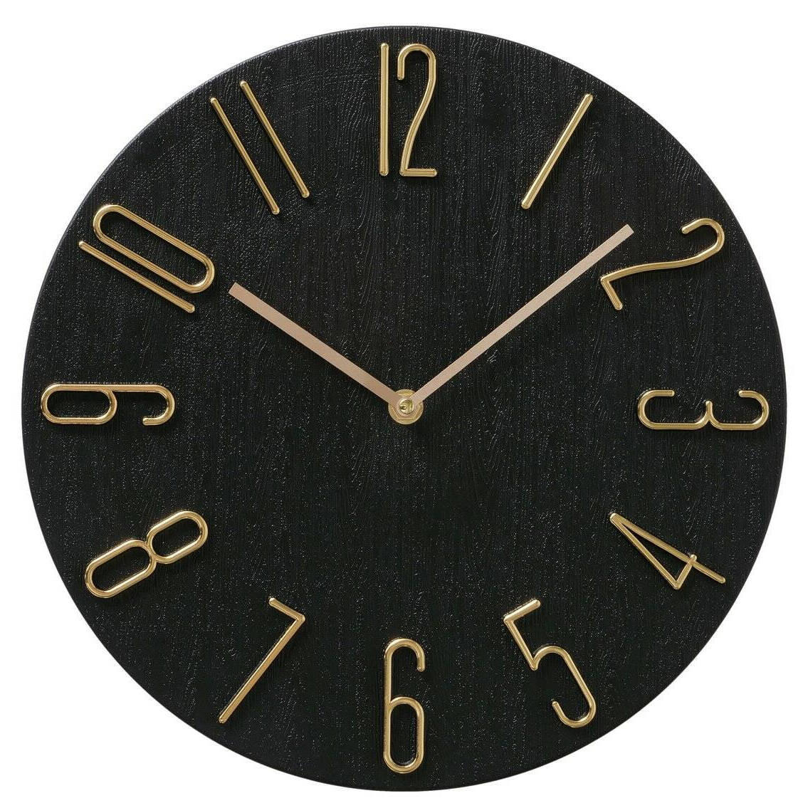 Boltze Home Loft-Uhr Schwarz 30x3.5x30 cm