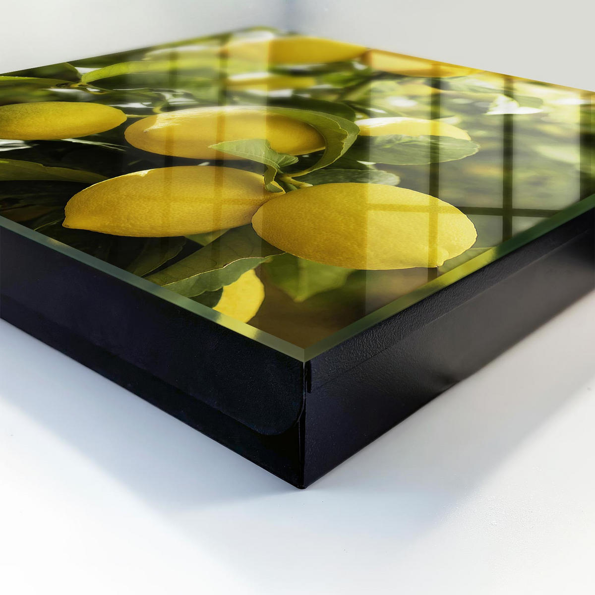 SCHLÜSSELBOX Schwarz 30x30 cm- Türöffnung nach rechts - Saftige Frische - Gelb, Metall (30/30/5cm) - TULUP