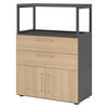AKTENSCHRANK mittel Regal mit Schubladen 41,7/80/110 cm in Graphitfarben/Eichefarben - Eichefarben/Graphitfarben, Holzwerkstoff (80/110/41.7cm) - bümö