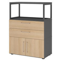 AKTENSCHRANK mittel Regal mit Schubladen 41,7/80/110 cm in Graphitfarben/Eichefarben - Eichefarben/Graphitfarben, Holzwerkstoff (80/110/41.7cm) - bümö