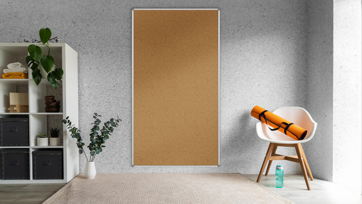 PINNWAND mit Alurahmen 180x100cm - Braun, Holz (180/100/1.6cm) - ALLboards