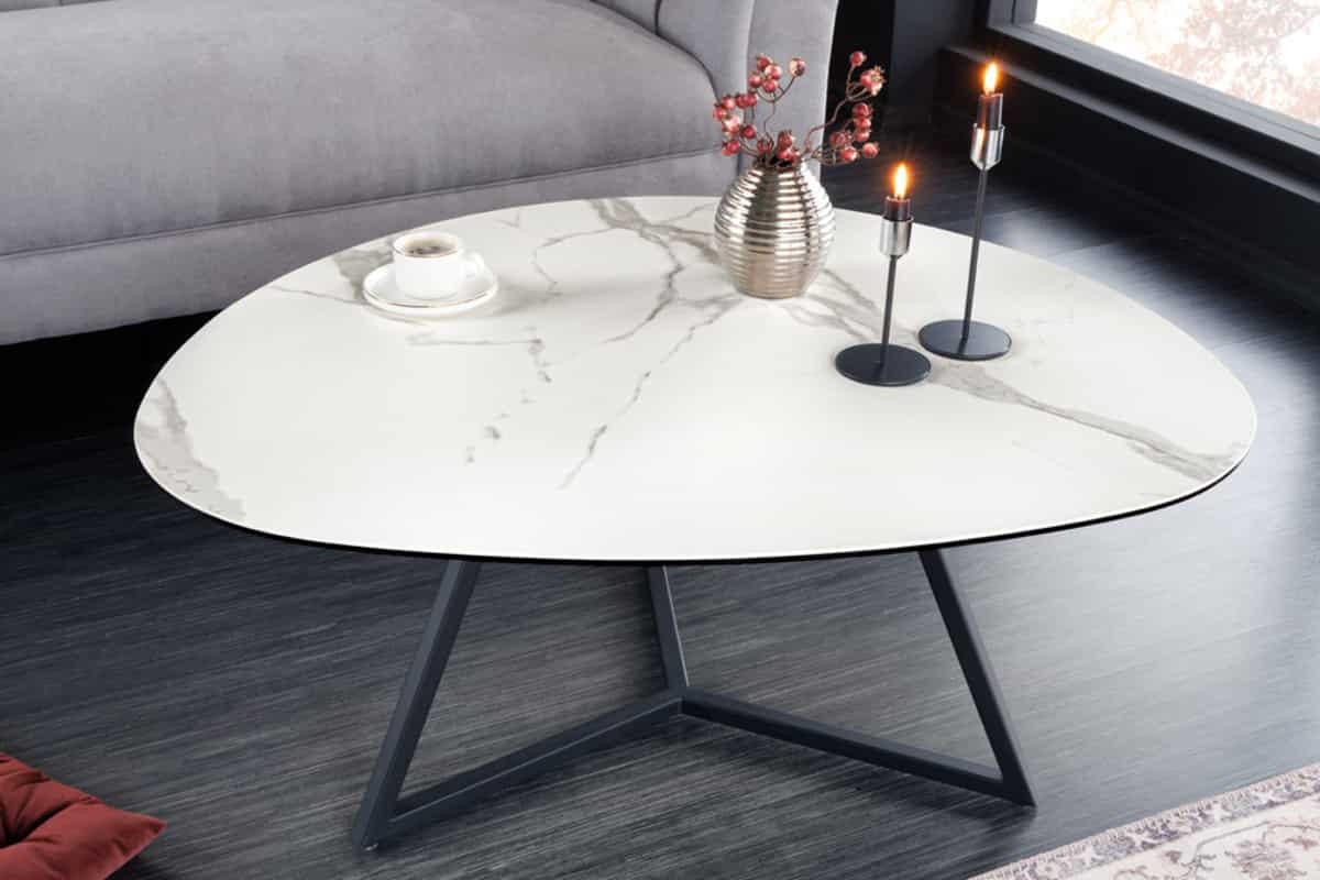 COUCHTISCH MARVELOUS rechteckig Weiß 90cm - Weiß, Glas/Keramik (75/90/40cm) - riess-ambiente