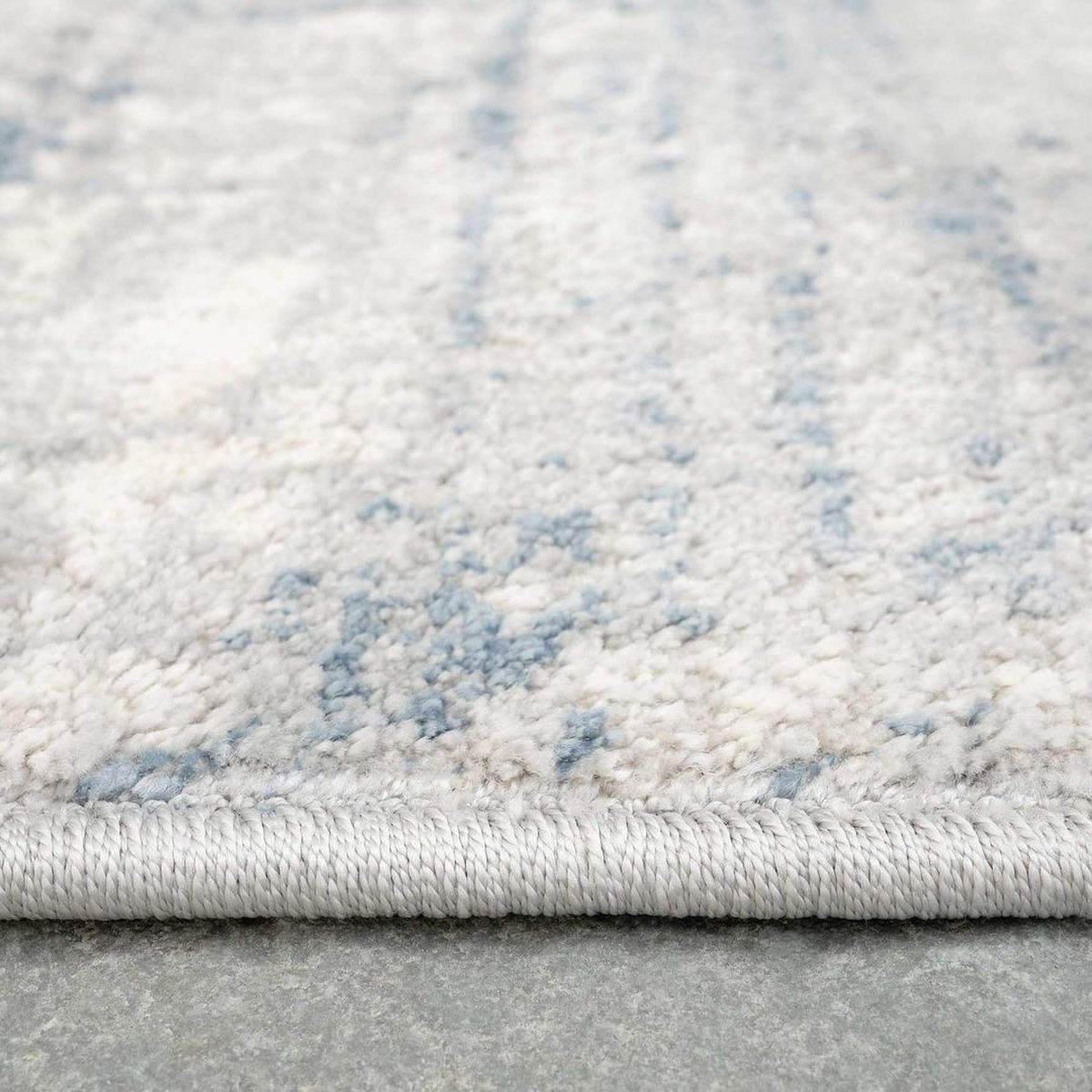 WEBTEPPICH Ludlow Bedtime Blau - Grau, Textil (79/150cm) - Kukoon Rugs