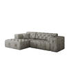 ECKSOFA L-Form Gesteppt LUX Stoff Whisper Links Silber - Silberfarben, Holz/Kunststoff (165/266cm) - Kaiser Möbel