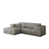 ECKSOFA L-Form Gesteppt LUX Stoff Whisper Links Silber - Silberfarben, Holz/Kunststoff (165/266cm) - Kaiser Möbel