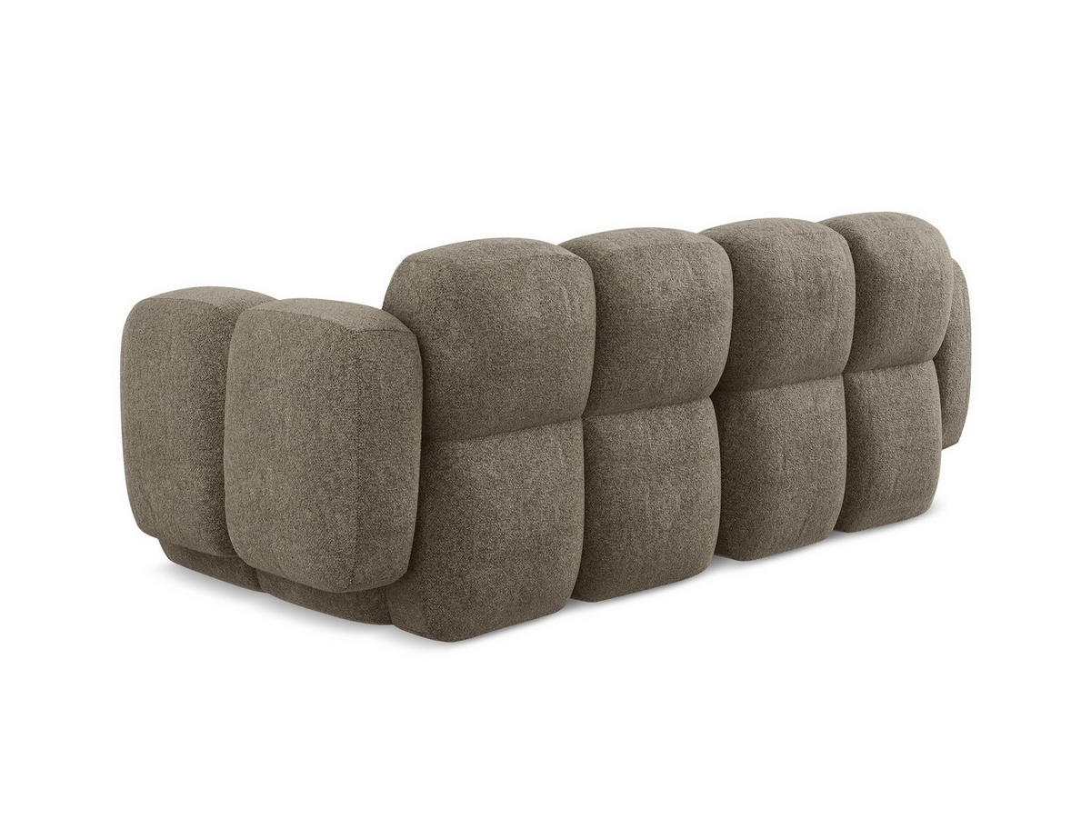 2-SITZER SOFA Chenille Stoff - Schwarz/Olivgrün, Holzwerkstoff/Kunststoff (210/72/115cm) - Makamii