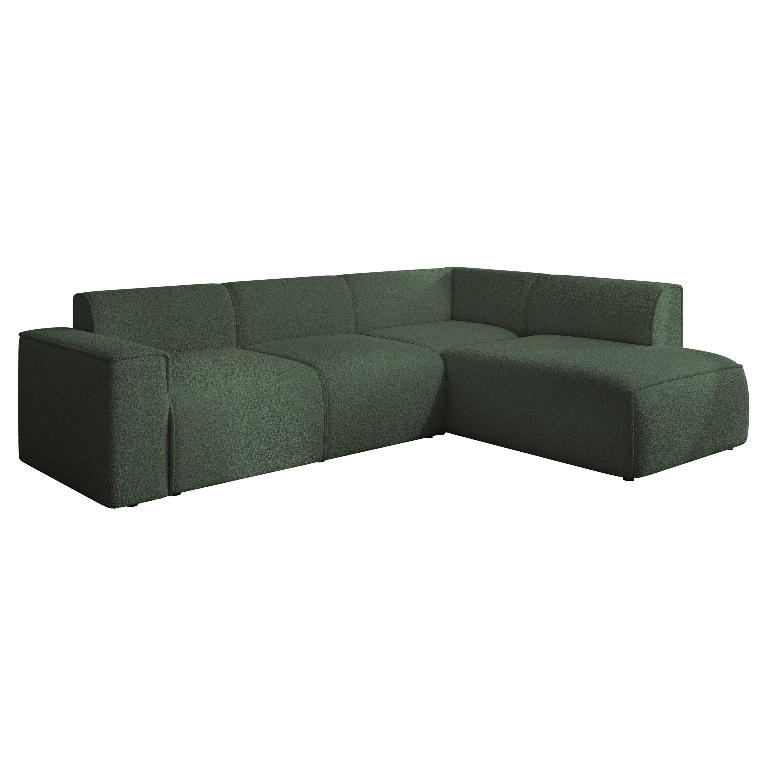 ECKSOFA ZAVO Feiner Mischstoff in Grün - Grün, Holzwerkstoff/Kunststoff (310/218cm) - Idohome