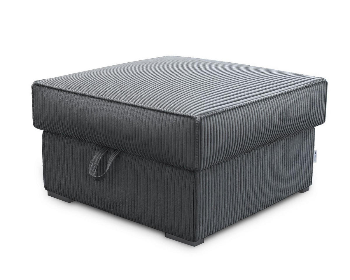 POUF FERA Grau 65x65 cm - Grau, Textil (65/38/65cm) - MASSENO