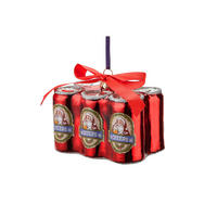 WEIHNACHTSKUGEL Sixpack Bierdosen - Rot, Glas (7/9/6cm) - Sareva