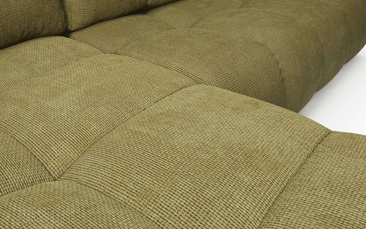 ECKSOFA DUCA L-S Grün Chenille mit Schlaffunktion - Grün, Holz (266.5/266.5cm) - MASSENO