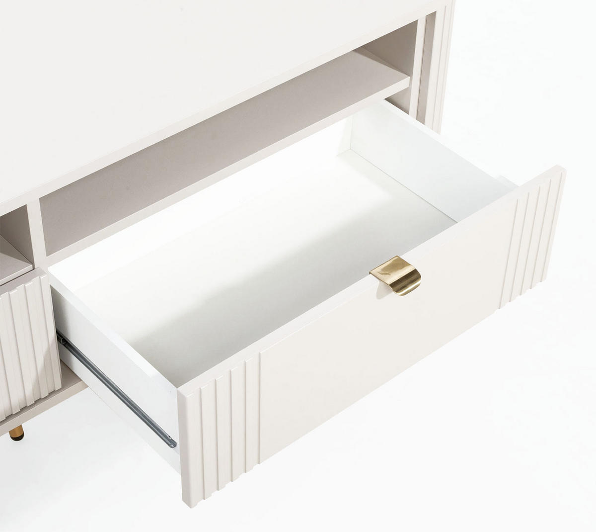 LOWBOARD Onyx Kaschmir / Gold 138 / 40 / 52,6cm - Kaschmir/Beige, Holz/Holzwerkstoff (138.2/52.6/40cm) - Feldmann-Wohnen