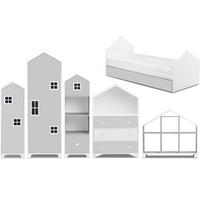 KINDERMÖBEL-SET MIRUM 6er-Set, Weiß/Grau - Weiß/Grau, Holz (57/173/45cm) - KONSIMO®