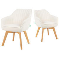 ARMLEHNSTUHL Mika-Jara 2er-Set - Honigeiche/Creme, Eichenholz/Holz (60/82/61cm) - DUBI Möbel