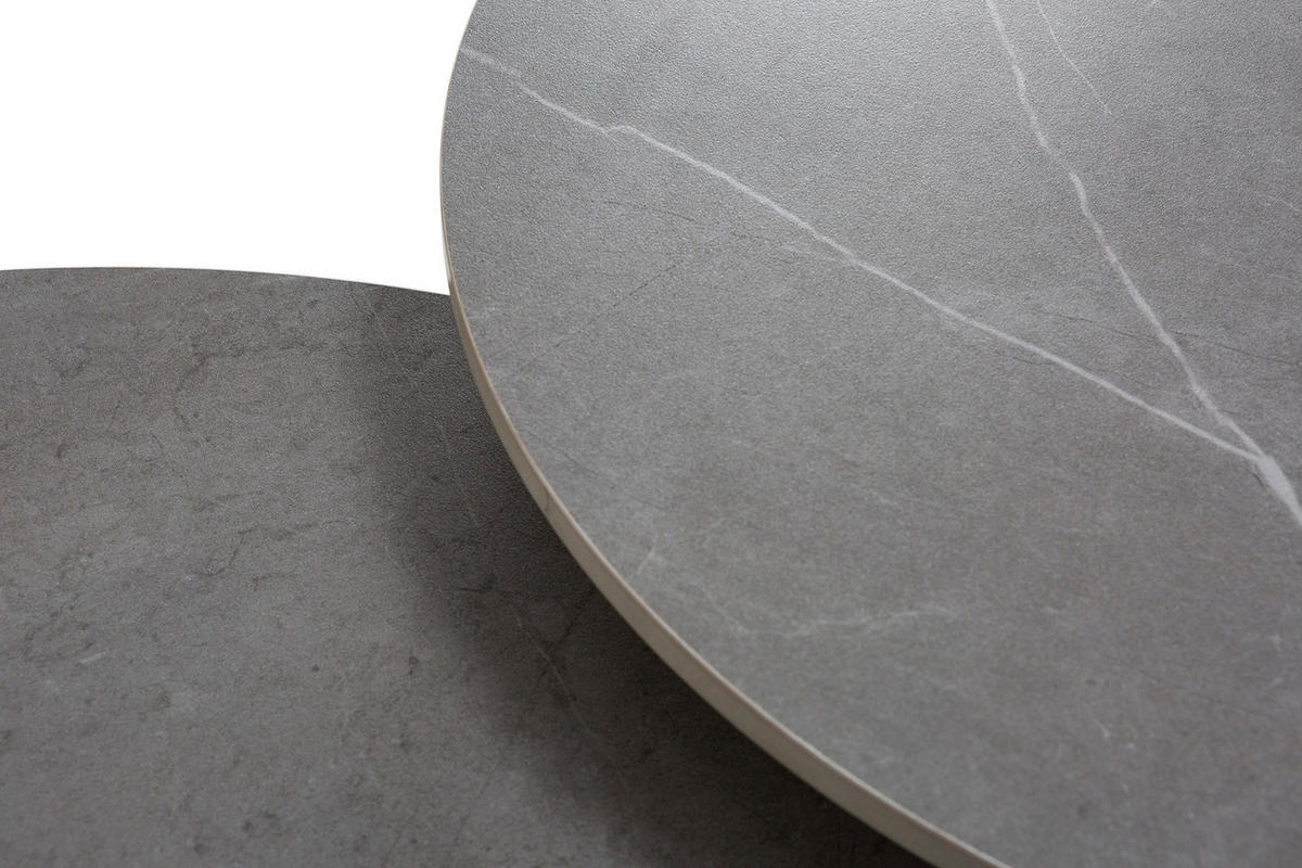 COUCHTISCHEN (Set aus 2) in grau - louna 70/70/40 cm - Schwarz, Stein (70/70/40cm) - Calicosy