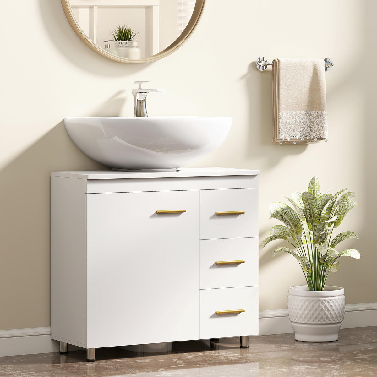 HÄNGESCHRANK Weiß 1 Stück - Weiß, Kunststoff (70/65/30cm) - GiPP