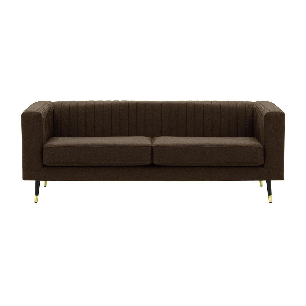 DREISITZER SOFA Slender-Baku 12 - Mokka, Holz/Textil (201/71/83cm) - SLF24