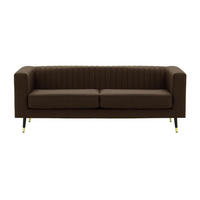 DREISITZER SOFA Slender-Baku 12 - Mokka, Holz/Textil (201/71/83cm) - SLF24