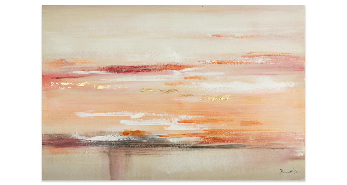ÖLGEMÄLDE 120/80 cm - Beige/Orange, Holz/Textil (120/80cm) - KUNSTLOFT