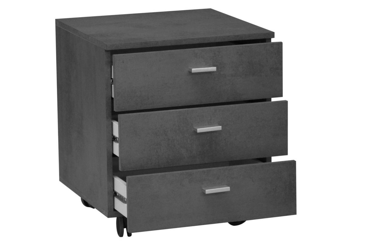 BÜROMÖBEL Mister Office in Graphit und Eiche Sägerau 6 teilig - Grau, Holzwerkstoff (120/80/200cm)