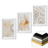 WANDBILDER 3er-Set - 20x30 cm Weißer Rahmen - Abstrakte warme Muster - Weiß, Kunststoff (20/30cm) - ArtPrintCave
