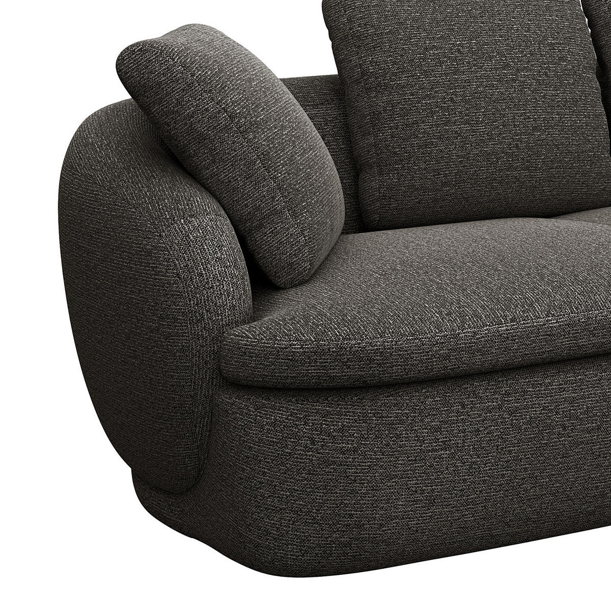 ECKSOFA mit Longchair - Anthrazit/Schwarz, Kunststoff/Textil (276/146cm) - home24