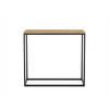 KONSOLENTISCH Well 100 Eiche Wotan, Schwarze Beine - Eiche Wotan/Schwarz, Holzwerkstoff/Metall (25/100/80cm) - Bettso
