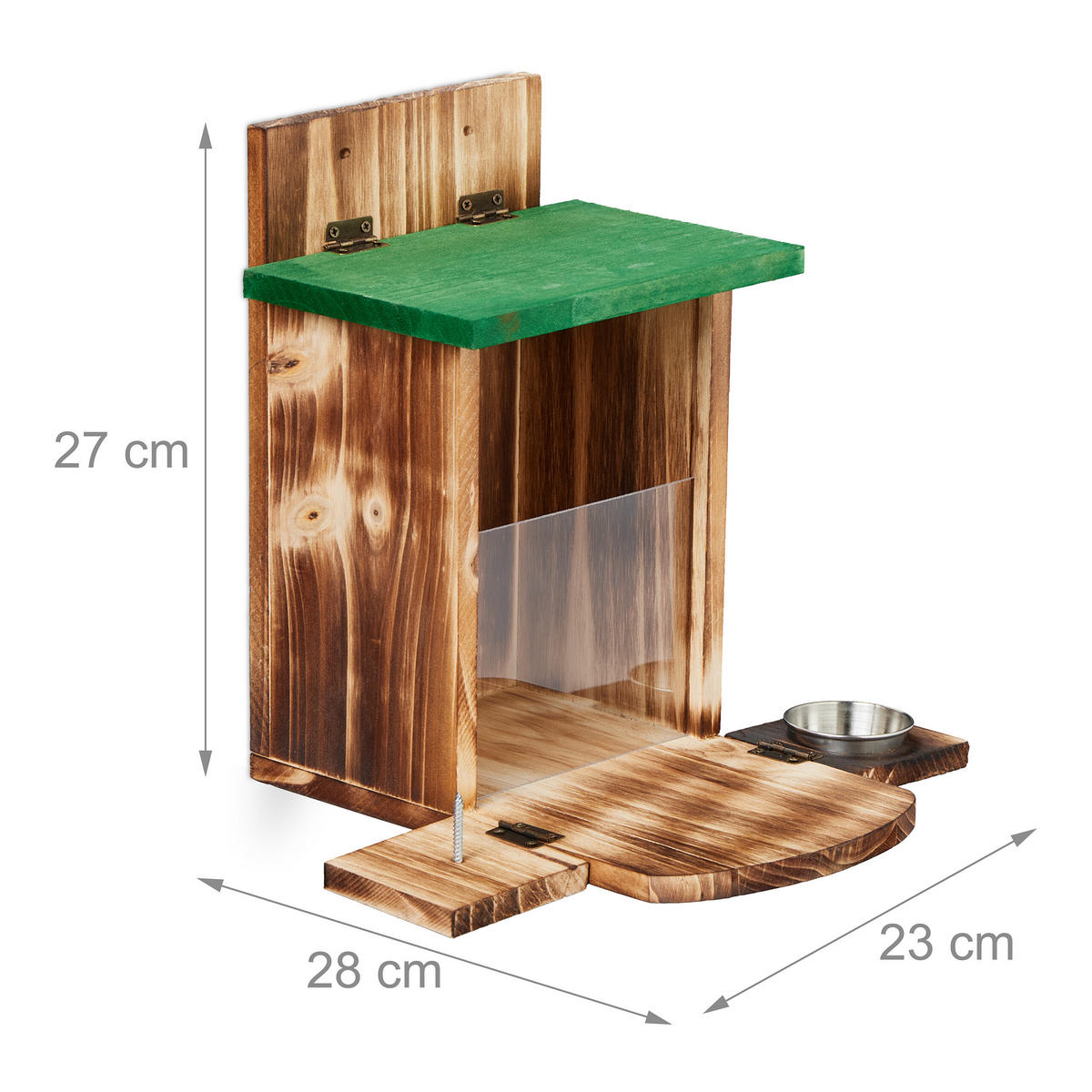 EICHHÖRNCHENFUTTERHAUS - Hellbraun, Holz/Kunststoff (28/27/23cm) - Relaxdays