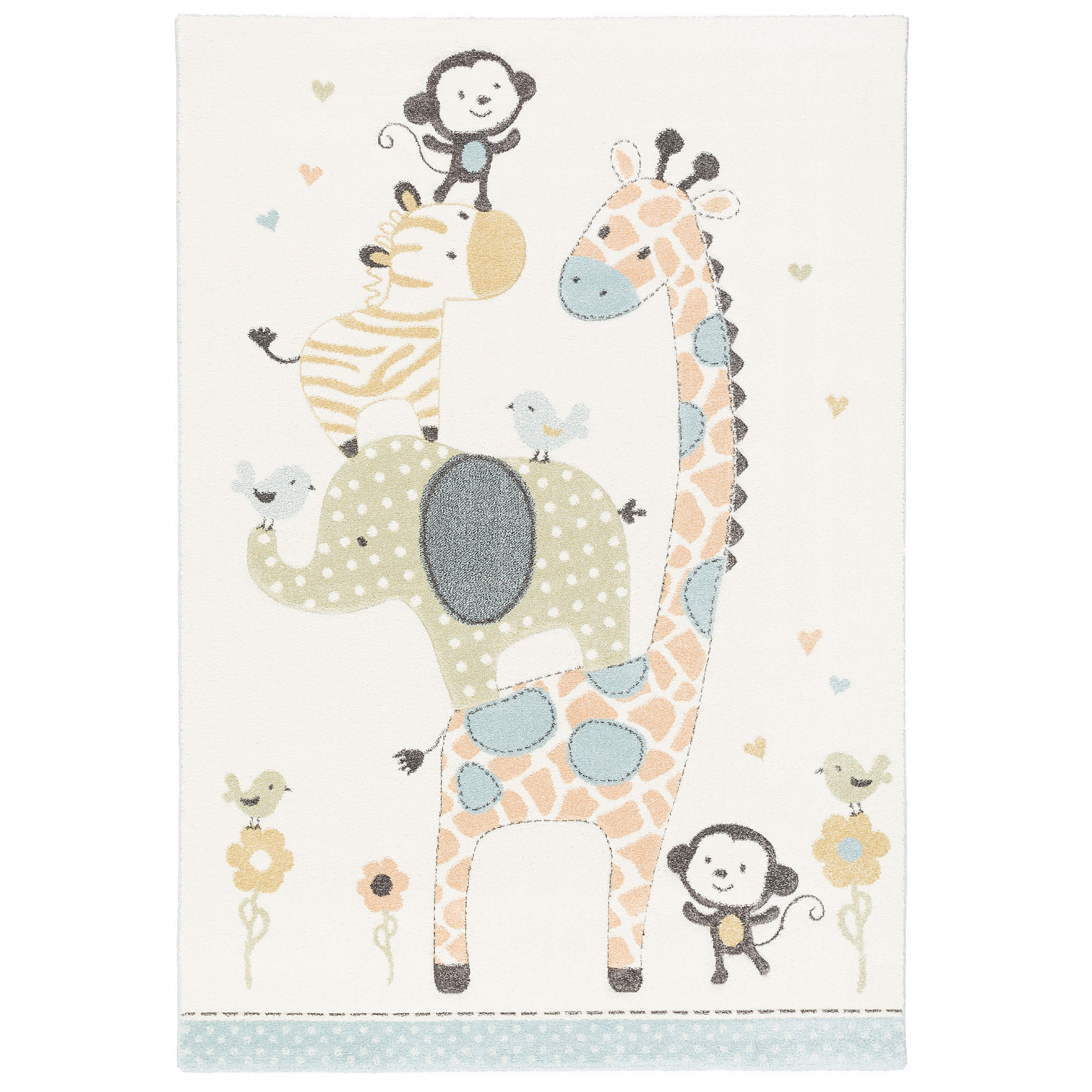 KINDER TEPPICH MAUI KIDS SAFARI TIERE - Multicolor, Textil (140/200cm) - Pergamon