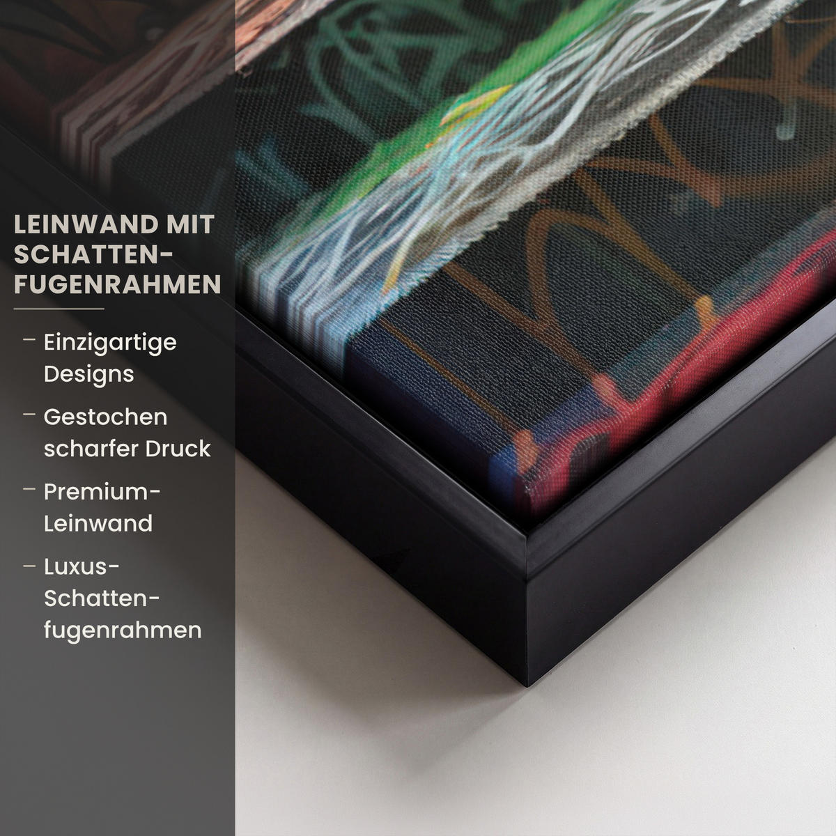 LEINWAND Bilder mit Rahmen - Treppe - Graffiti - Farben - Kunst - 40x60 - Multicolor, Textil (40/60cm) - MuchoWow